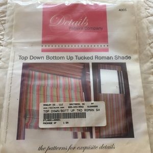 Top down bottom up tucked Roman shade pattern